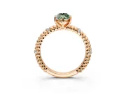 Rope Engagement Ring Setting for Fancy Green Marquise Center with Accent Shoulders and Prong Head in Rose Gold