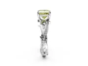 Solitaire Engagement Ring Setting for Fancy Yellow Princess Cut Center with Pave and Plain Crossover Band and Prong Head in Platinum