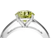 Solitaire Engagement Ring Setting for Fancy Yellow Round Cut Center with Flat-Sided Plain Band and Prong Head in Platinum