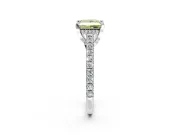 Solitaire Engagement Ring Setting for Fancy Yellow Princess Cut Center with Widening Pave Band and Claw Prong Head in White Gold