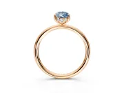 Solitaire Engagement Ring Setting for Fancy Blue Pear-Shaped Center with Plain Band, Open Basket and Prong Head in Rose Gold