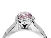 Halo Engagement Ring Setting for Fancy Pink Marquise Center with Knife Ridge Cathedral Band and Prong Head in Sterling Silver
