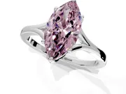 Solitaire Engagement Ring Setting for Fancy Pink Marquise Center with Plain Split Shank and Prong Head in Sterling Silver