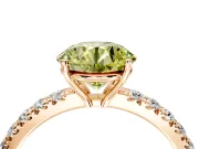 Solitaire Engagement Ring Setting for Fancy Yellow Round Cut Center with Large Accent Band and Prong Head in Rose Gold