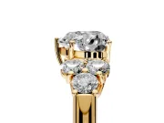 Cluster Engagement Ring Setting for Heart-Shaped Center with Round Cut Accent Frame and Prong Head in Yellow Gold