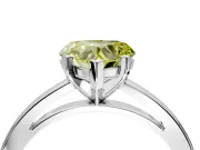 Solitaire Engagement Ring Setting for Fancy Yellow Heart-Shaped Center with Basket Rail and Prong Head in Sterling Silver