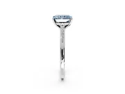 Solitaire Engagement Ring Setting for Fancy Blue Radiant Cut Center with Channel Accents and Prong Head in Platinum