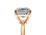 Minimalist Solitaire Engagement Ring Setting for Asscher Cut Center with Thin Band and Prong Head in Rose Gold
