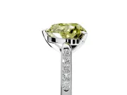 Solitaire Engagement Ring Setting for Fancy Yellow Heart-Shaped Center with Channel Accents and Prong Head in White Gold
