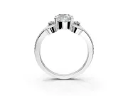 Solitaire Engagement Ring Setting for Cushion Cut Center with Twisted Band and Scroll Prong Head in Sterling Silver