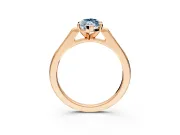 Solitaire Engagement Ring Setting for Fancy Blue Marquise Center with Channel Accents and Prong Head in Rose Gold