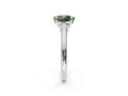 Solitaire Engagement Ring Setting for Fancy Green Cushion Cut Center with Cathedral Band and Prong Head in Platinum
