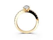 Solitaire Engagement Ring Setting for Marquise Center with Single Row Accent Band and Prong Head in Yellow Gold