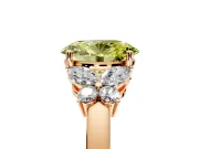 Solitaire Engagement Ring Setting for Fancy Yellow Oval Center with Marquise Flower Shoulders and Prong Head in Rose Gold