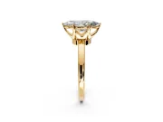 Solitaire Engagement Ring Setting for Marquise Center with Plain Band and Tulip Prong Head in Yellow Gold