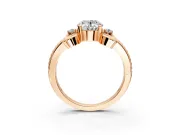 Solitaire Engagement Ring Setting for Oval Center with Twisted Band and Scroll Prong Head in Rose Gold