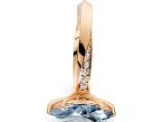 Side Accent Engagement Ring Setting for Fancy Blue Marquise Center with Accent Shoulders and Prong Head in Rose Gold
