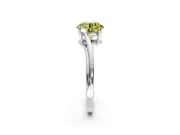Solitaire Engagement Ring Setting for Fancy Yellow Round Cut Center with Plain Bypass Twist Band and Prong Head in White Gold