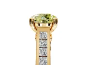 Solitaire Engagement Ring Setting for Fancy Yellow Round Cut Center with Channel Band and Double Claw Prong Head in Yellow Gold
