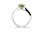 Solitaire Engagement Ring Setting for Fancy Yellow Radiant Cut Center with Tapered Shoulders and Prong Head in White Gold