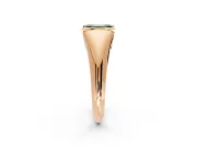 Tension Engagement Ring Setting for Fancy Green Emerald Cut Center with Wide Tapered Band and Tension Head in Rose Gold