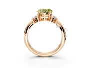 Solitaire Engagement Ring Setting for Fancy Yellow Heart-Shaped Center with Grooved Bar Accent Band and Prong Head in Rose Gold