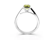 Solitaire Engagement Ring Setting for Fancy Yellow Emerald Cut Center with Tapered Split Shoulders and Prong Head in Platinum