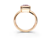 Solitaire Engagement Ring Setting for Fancy Pink Princess Cut Center with Wide Band and Bezel Head in Rose Gold