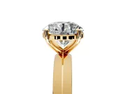Solitaire Engagement Ring Setting for Round Cut Center with Wide Knife Ridge Band and Prong Head in Yellow Gold