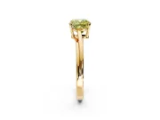 Solitaire Engagement Ring Setting for Fancy Yellow Cushion Cut Center with Plain Bypass Twist Band and Prong Head in Yellow Gold