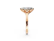Solitaire Engagement Ring Setting for Marquise Center with Plain Split Shank and Prong Head in Rose Gold
