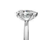 Solitaire Engagement Ring Setting for Pear-Shaped Center with Plain Band, Open Basket and Prong Head in Sterling Silver