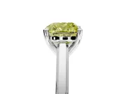 Solitaire Engagement Ring Setting for Fancy Yellow Cushion Cut Center with Flat-Sided Plain Band and Prong Head in Sterling Silver