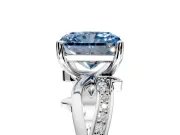 Solitaire Engagement Ring Setting for Fancy Blue Radiant Cut Center with Pave and Plain Crossover Band and Prong Head in Sterling Silver