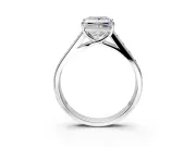Solitaire Engagement Ring Setting for Princess Cut Center with Cathedral Channel Band and Prong Head in Platinum