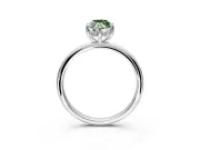 Hidden Halo Engagement Ring Setting for Fancy Green Marquise Center with Thin Round-Wire Band and Prong Head in Platinum