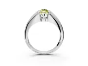 Tension Engagement Ring Setting for Fancy Yellow Marquise Center with Wide Tapered Band and Tension Head in Sterling Silver