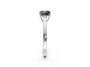 Solitaire Engagement Ring Setting for Fancy Green Cushion Cut Center with Open Cathedral Shoulders and Prong Head in Sterling Silver