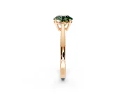 Solitaire Engagement Ring Setting for Fancy Green Round Cut Center with Open Cathedral Shoulders and Prong Head in Rose Gold