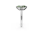 Solitaire Engagement Ring Setting for Fancy Green Marquise Center with Knife Ridge Band and Claw Prong Head in Sterling Silver