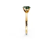 Solitaire Engagement Ring Setting for Fancy Green Round Cut Center with Basket Rail and Prong Head in Yellow Gold