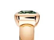 Solitaire Engagement Ring Setting for Fancy Green Asscher Cut Center with Wide Band and Bezel Head in Rose Gold