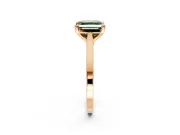 Solitaire Engagement Ring Setting for Fancy Green Asscher Cut Center with Tapered Shoulders and Prong Head in Rose Gold
