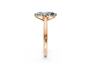 Solitaire Engagement Ring Setting for Fancy Blue Marquise Center with Narrow Cathedral Band and Prong Head in Rose Gold