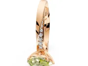 Side Accent Engagement Ring Setting for Fancy Yellow Pear-Shaped Center with Accent Shoulders and Prong Head in Rose Gold