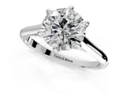 Solitaire Engagement Ring Setting for Round Cut Center with Cathedral Band and Prong Head in Sterling Silver