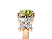 Floral Engagement Ring Setting for Fancy Yellow Round Cut Center with Marquise Cluster Shoulders and Prong Head in Rose Gold