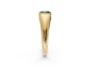 Tension Engagement Ring Setting for Fancy Green Cushion Cut Center with Wide Tapered Band and Tension Head in Yellow Gold