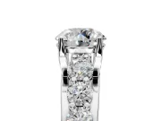 Solitaire Engagement Ring Setting for Round Cut Center with Graduated Shared Prongs and Prong Head in Platinum