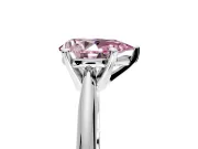 Solitaire Engagement Ring Setting for Fancy Pink Pear-Shaped Center with Knife Ridge Band and Claw Prong Head in Platinum